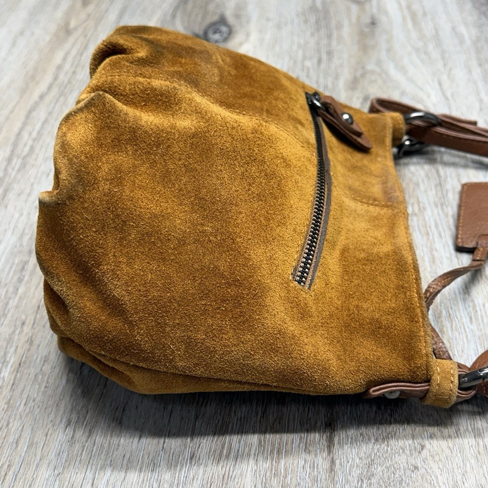 Rusty Brown Suede Crossbody Shoulder Bag Boutique Brand Miatras - Picture 12 of 16